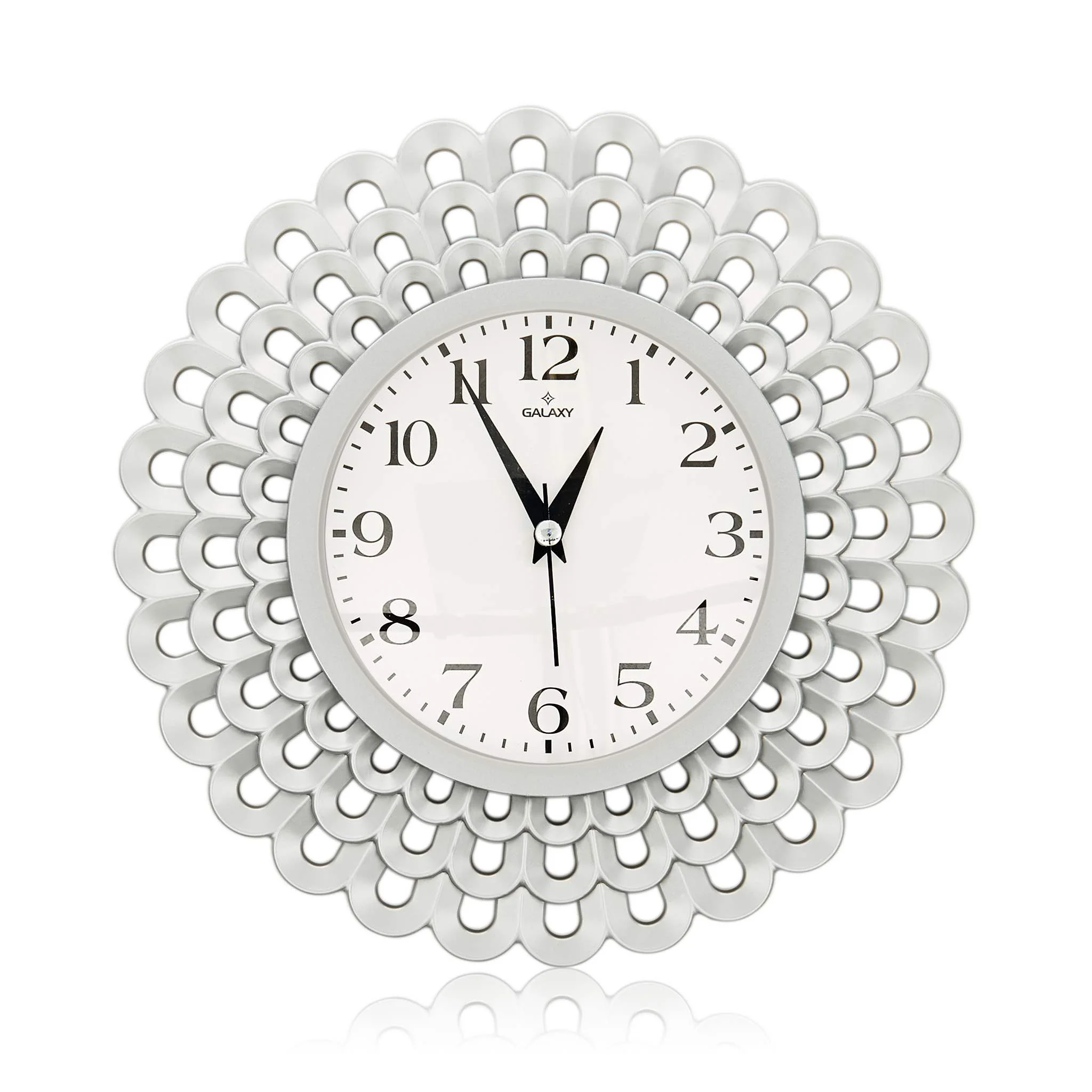 3 Piece Allah and Muhammad S.A.W. Silver Wall Clock - Image 3