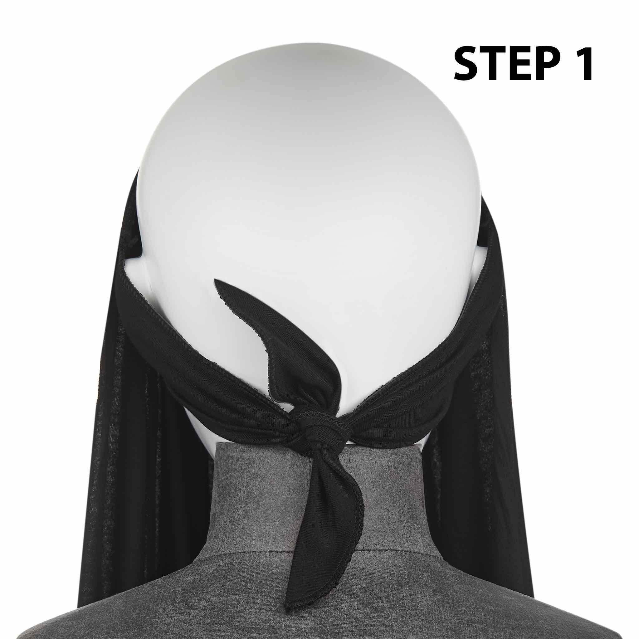 Black Ready to Wear Hijab - 3 Stripped - Image 2