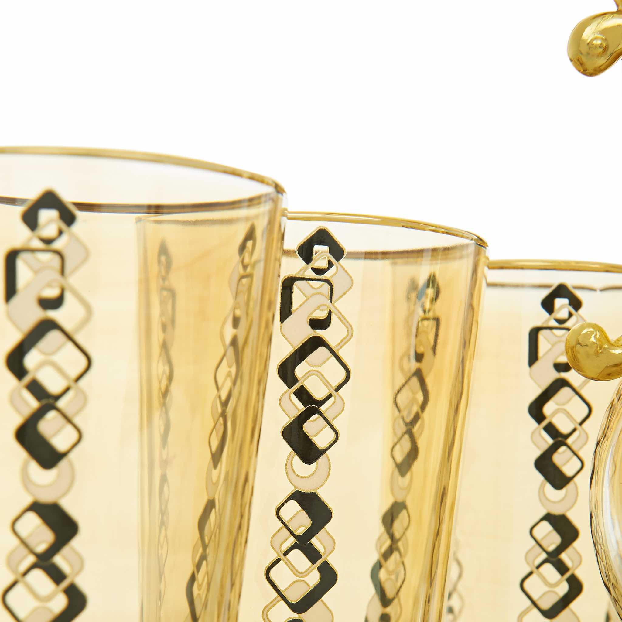 Black Square Patterened Drink Serving Set - Image 4