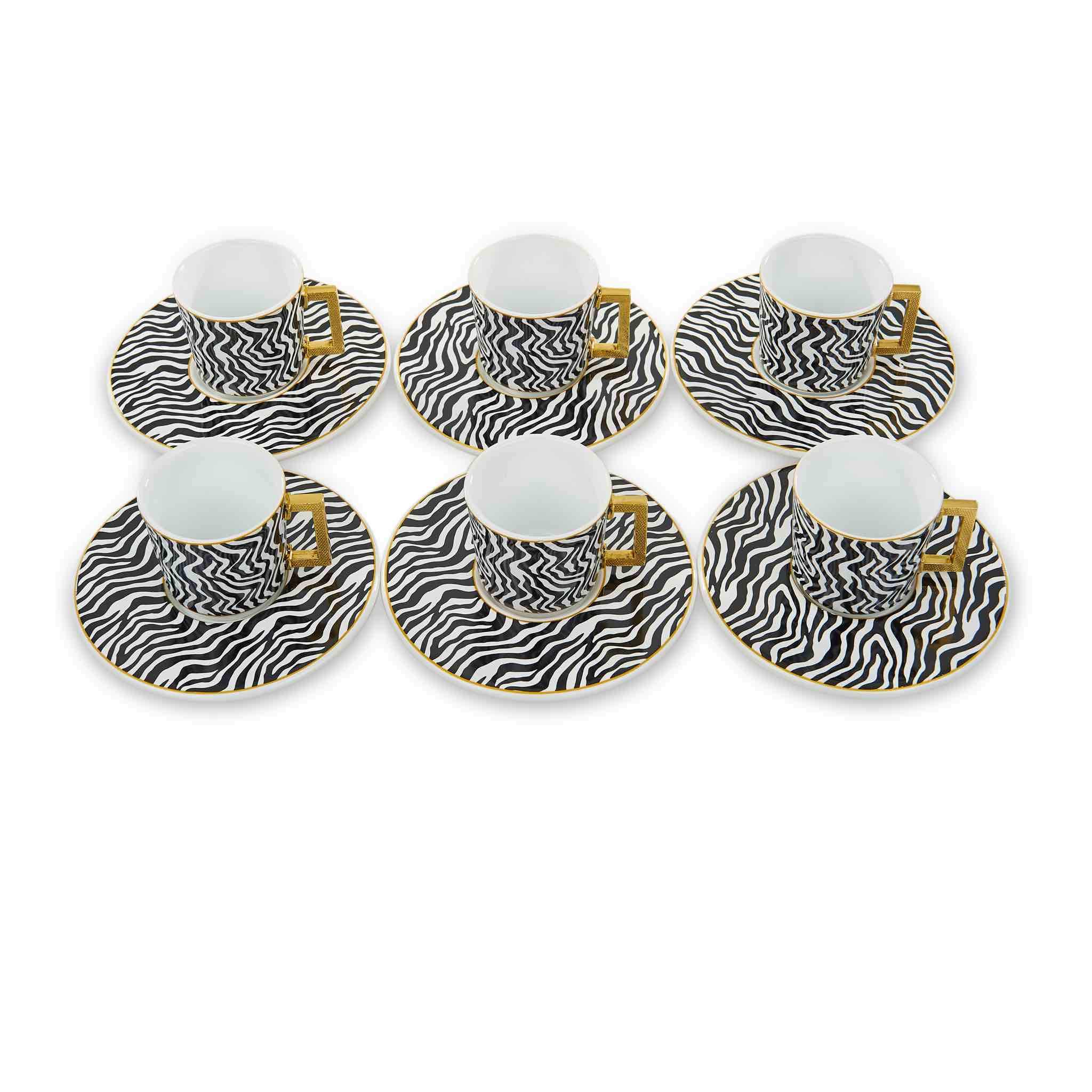 Black Zebra Stripped Turkish Coffee Set - Image 5