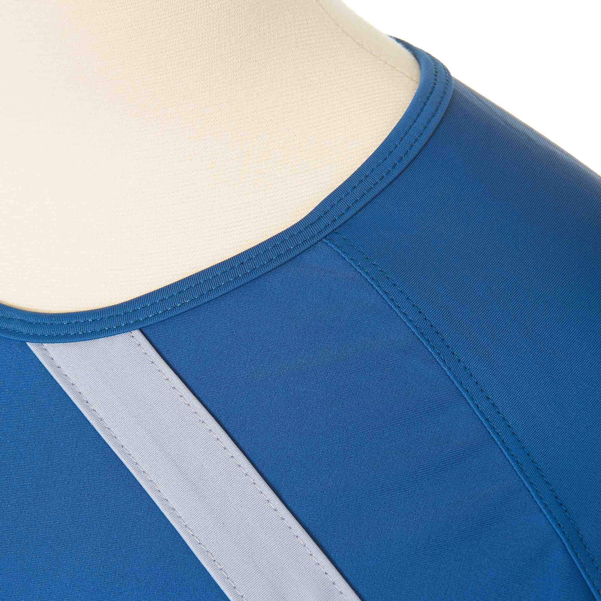 Blue and Grey Striped Burkini Swimwear - Image 5