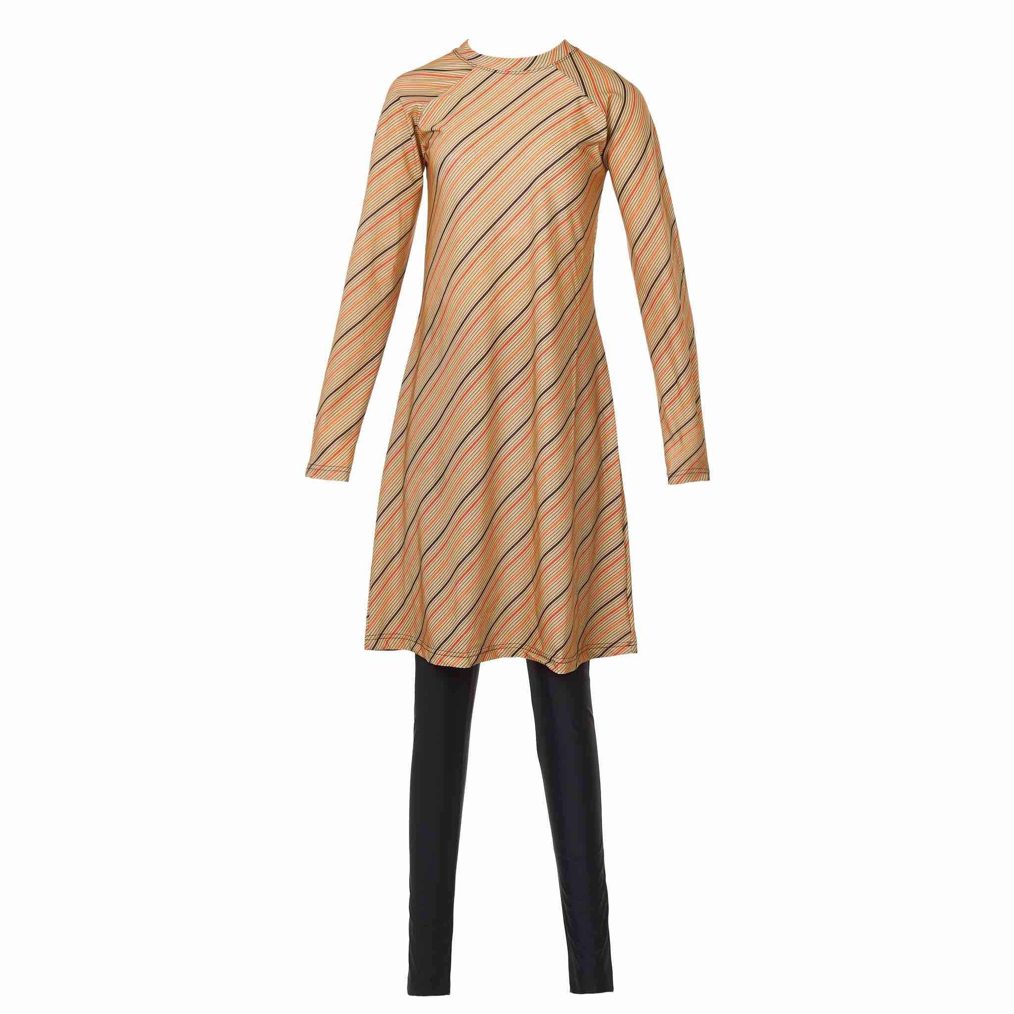 Brown Patterned Burkini Swimwear - Image 7