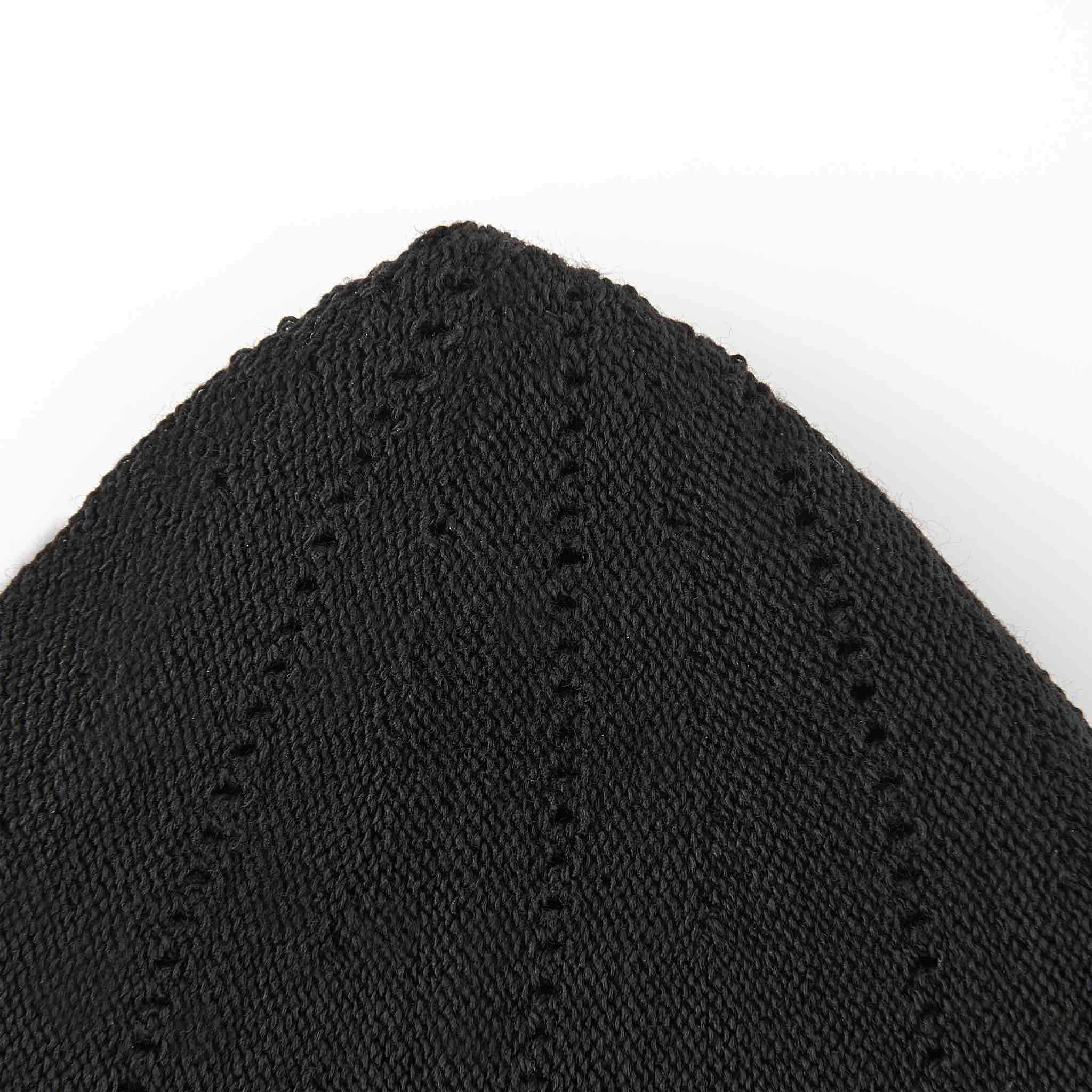Classic Black Knitted Kufi Cap - Full size - Image 2