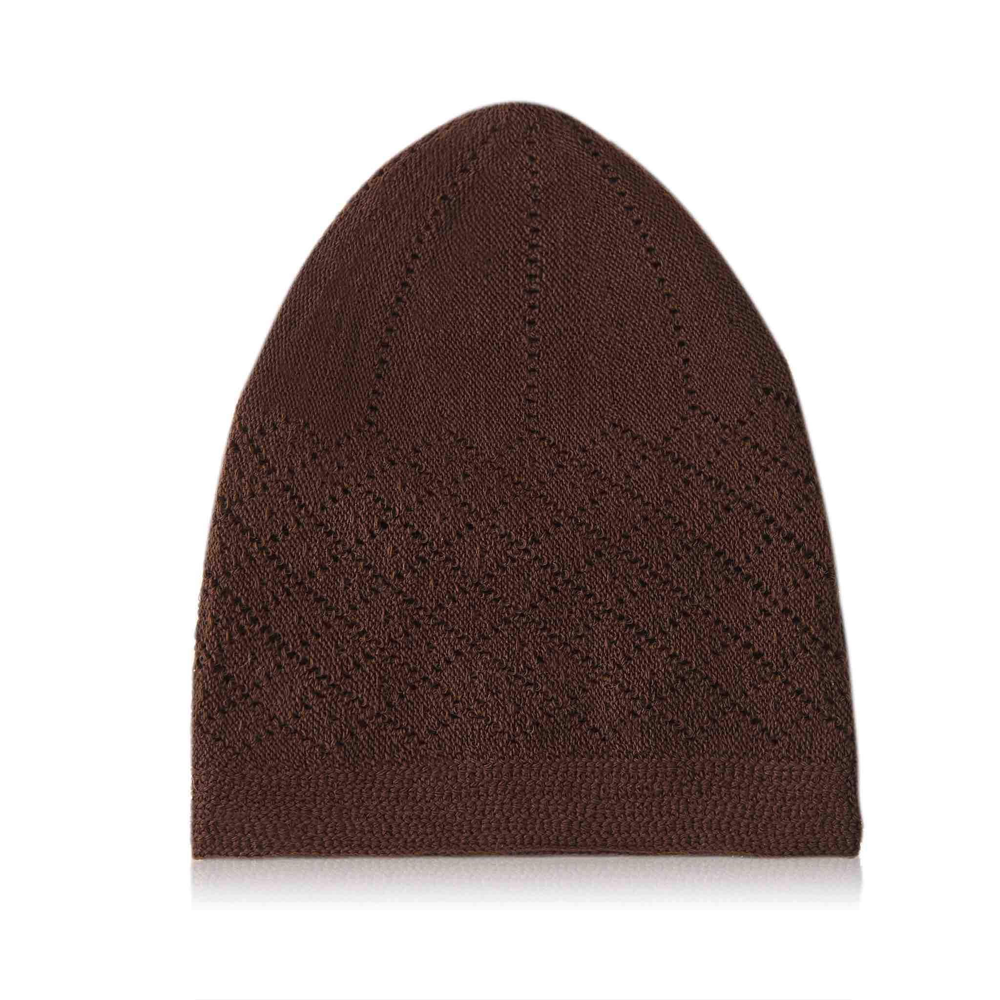 Classic Brown Knitted Kufi Cap - Full size - Image 3