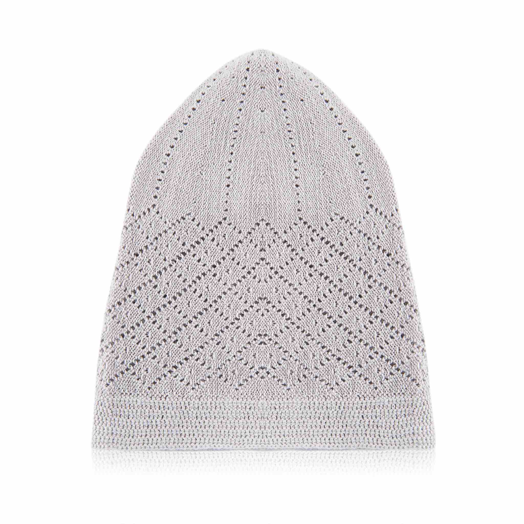 Classic Grey Knitted Kufi Cap - Full size - Image 3