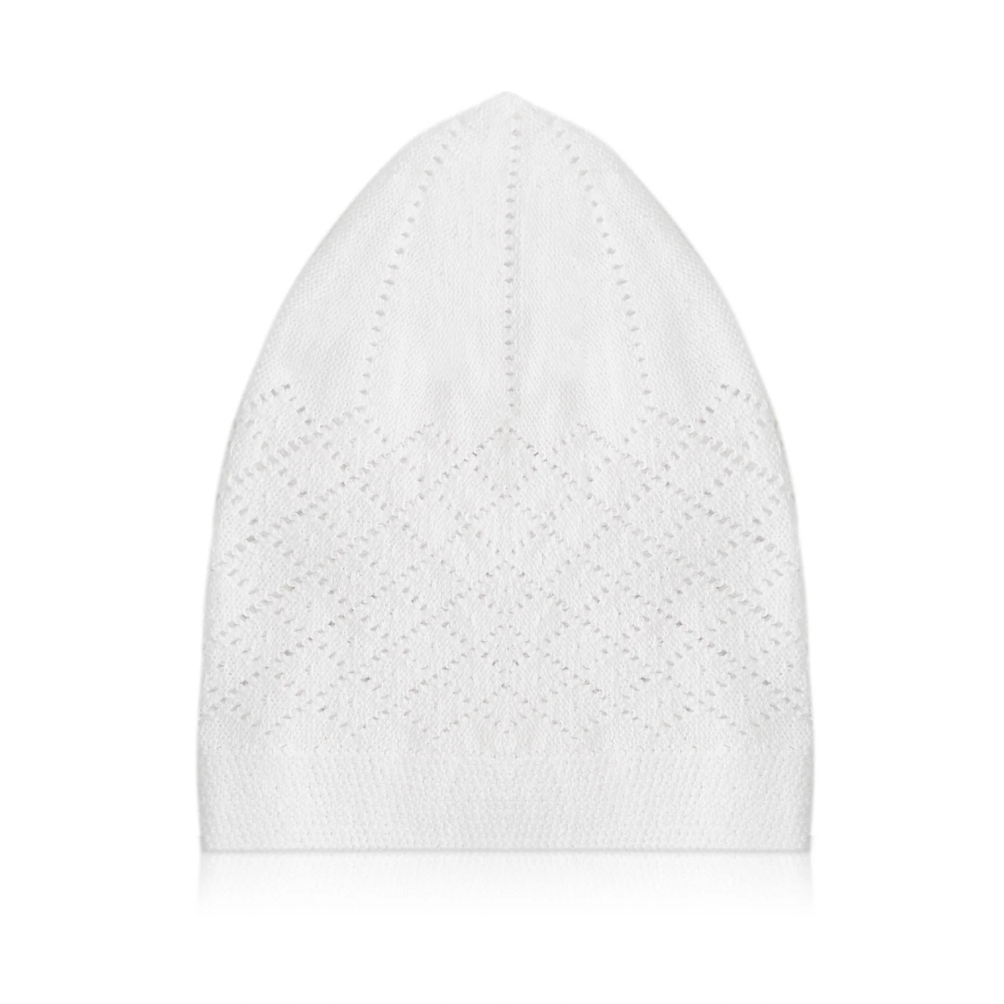 Classic White Knitted Kufi Cap - Full size - Image 3