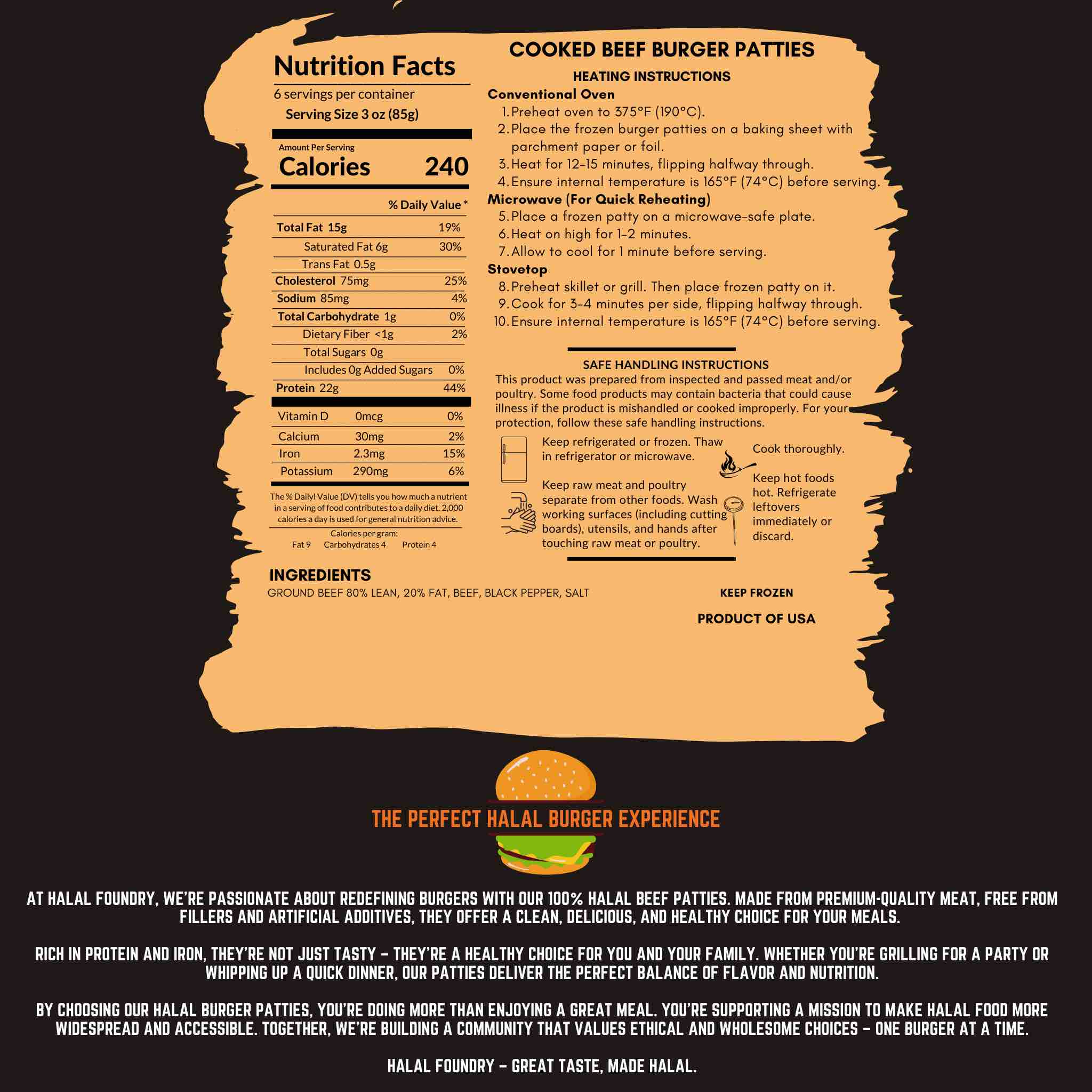 Cooked Flame-Broiled Beef Burger Patties - Image 3