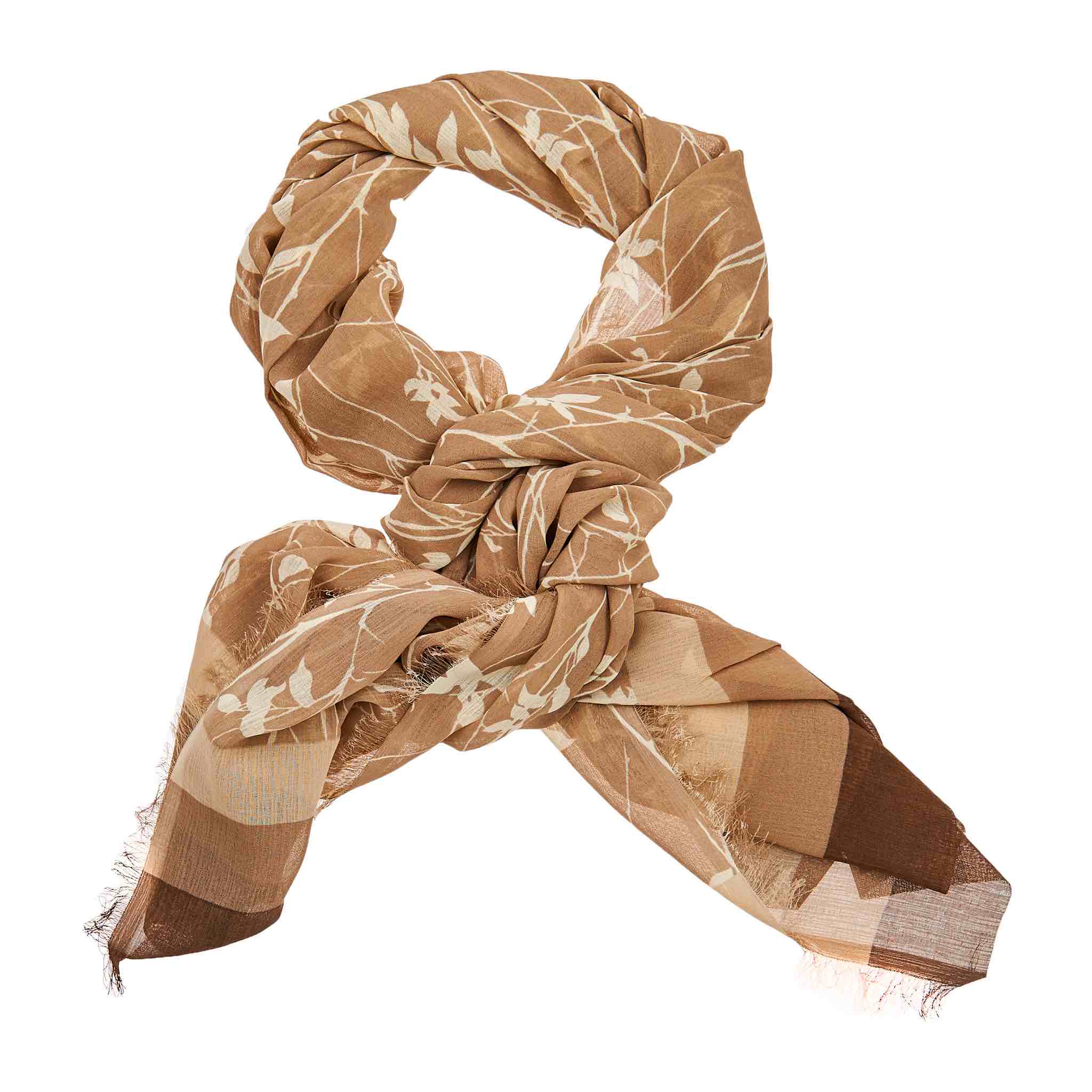 Floral Chiffon Hijab - Grey & Beige - Image 2