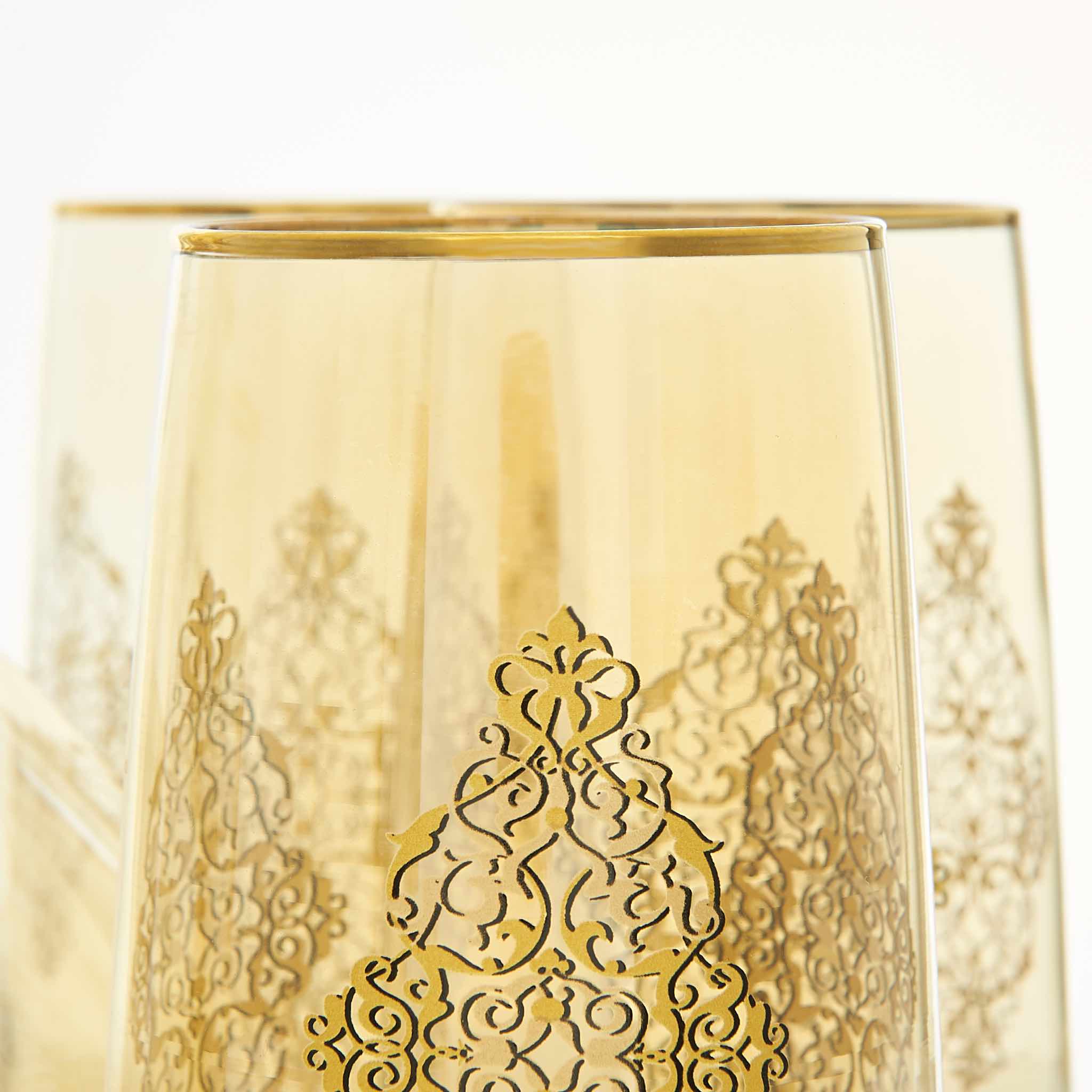 Gilded Golden Filigree Turkish Drink Serving Set with Lid - Image 5