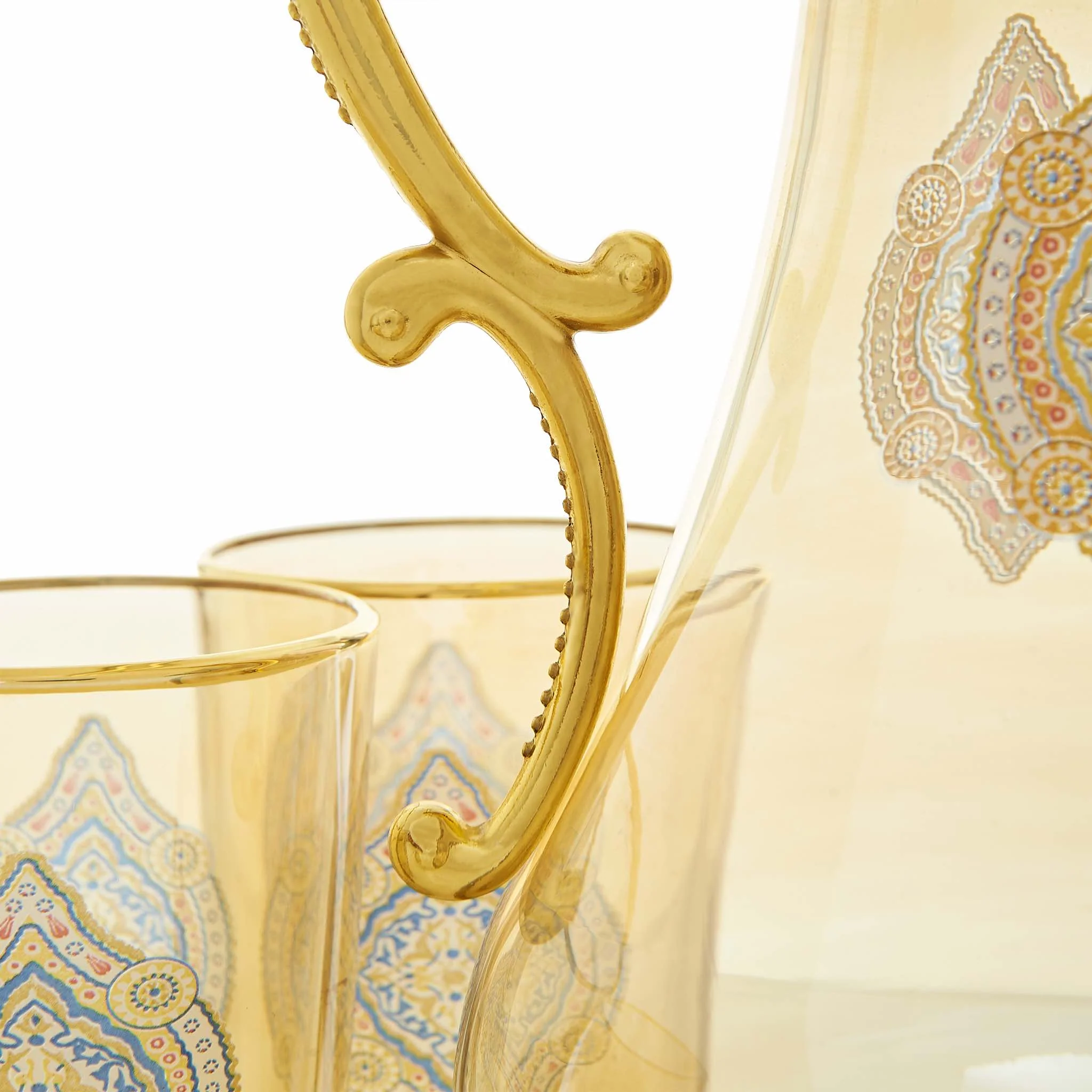 Gilded Red and Golden Filigree Turkish Drink Serving Set - Image 3
