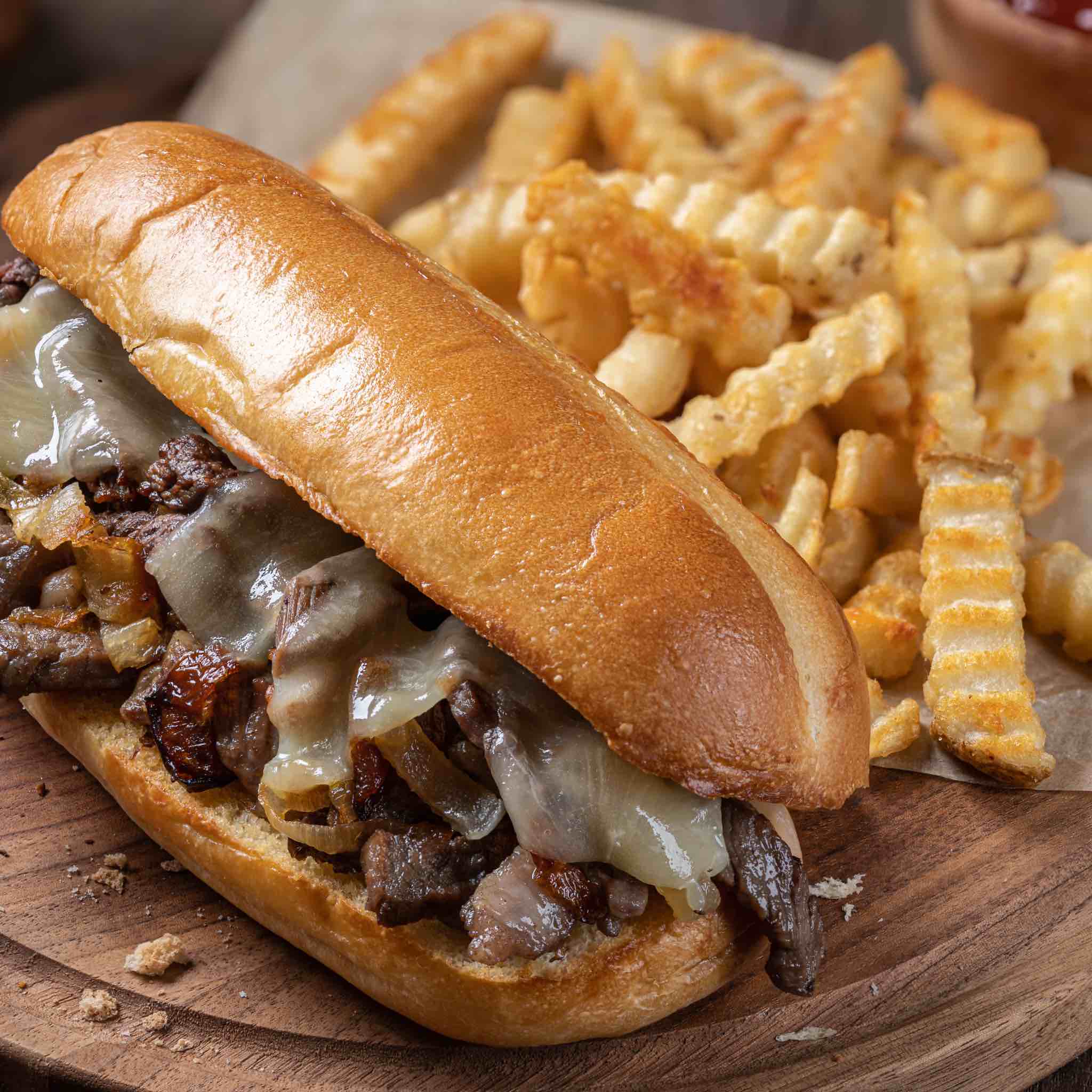 Halal Philly Cheesesteak Sandwich Slices - Image 3