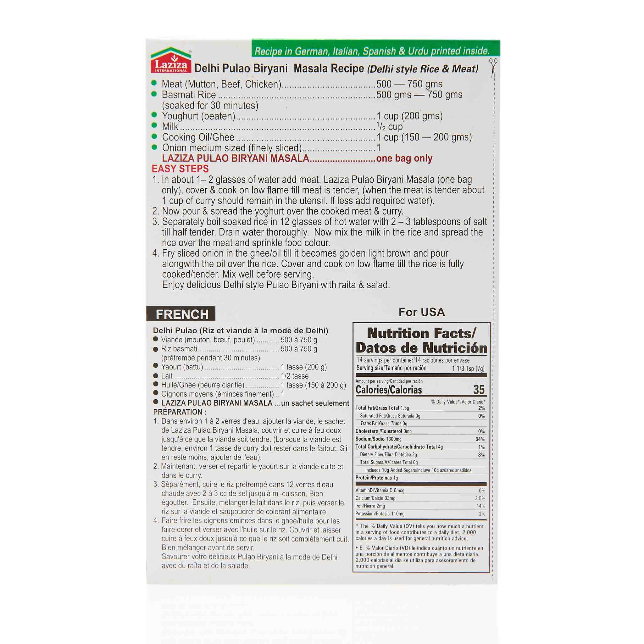Laziza Delhi Pulao Biryani Recipe Mix - Image 3