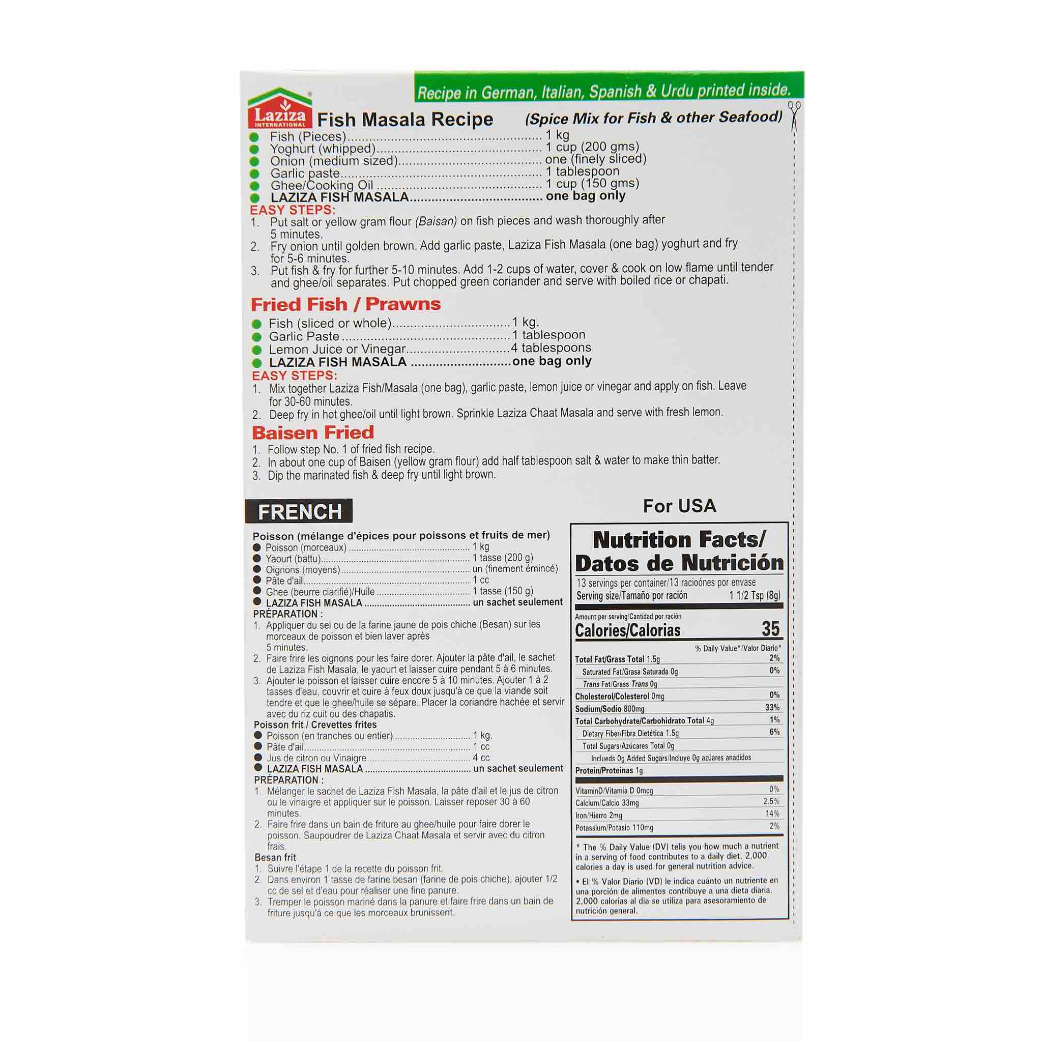 Laziza Fish Masala Recipe Mix - Image 3