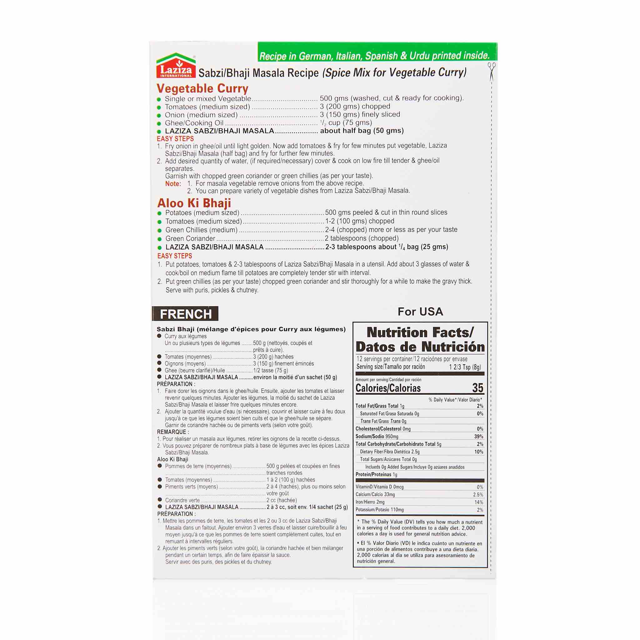 Laziza Sabzi Bhaji Recipe Mix - Image 3