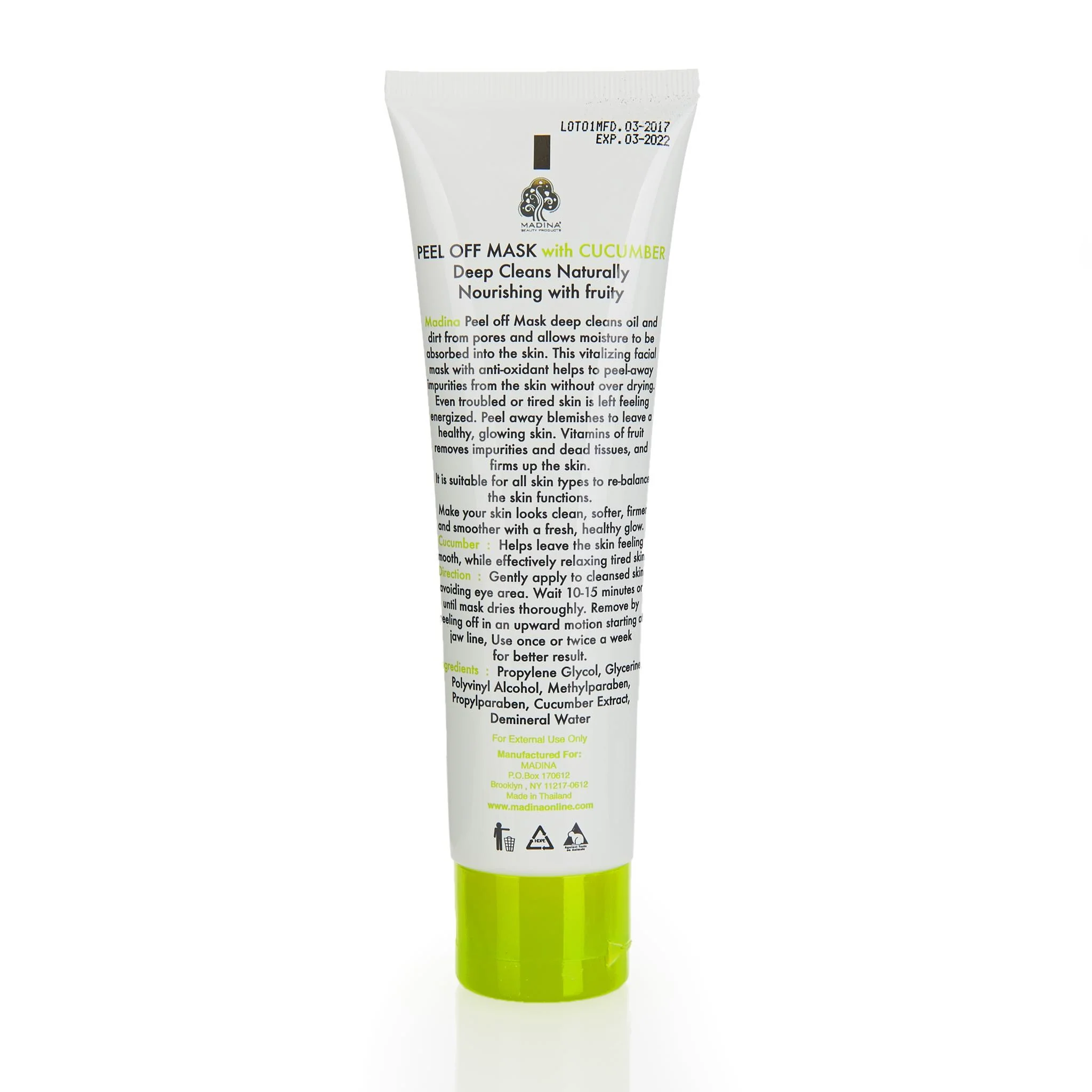 Madina Peel Off Facial Mask - Cucumber - Image 3
