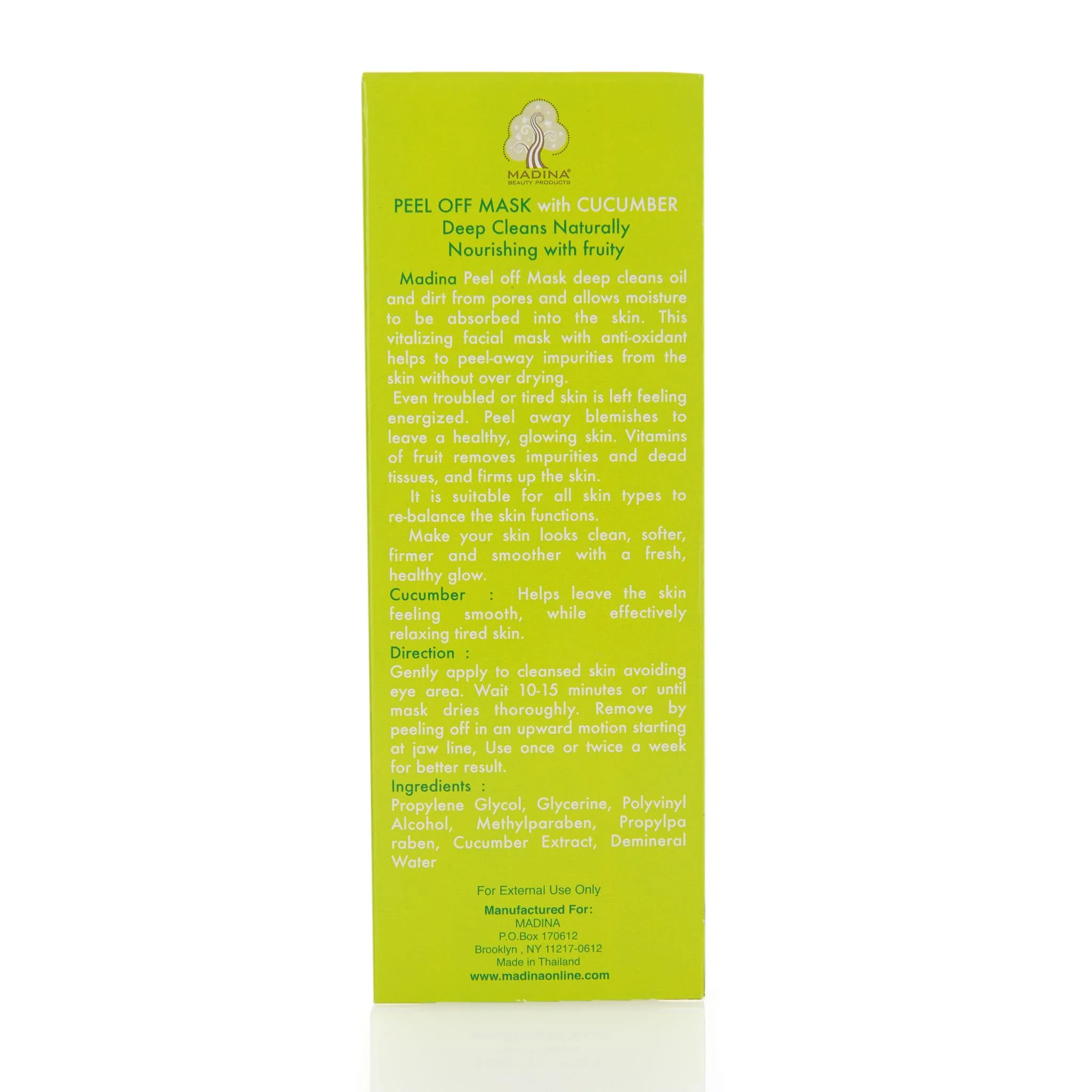 Madina Peel Off Facial Mask - Cucumber - Image 4