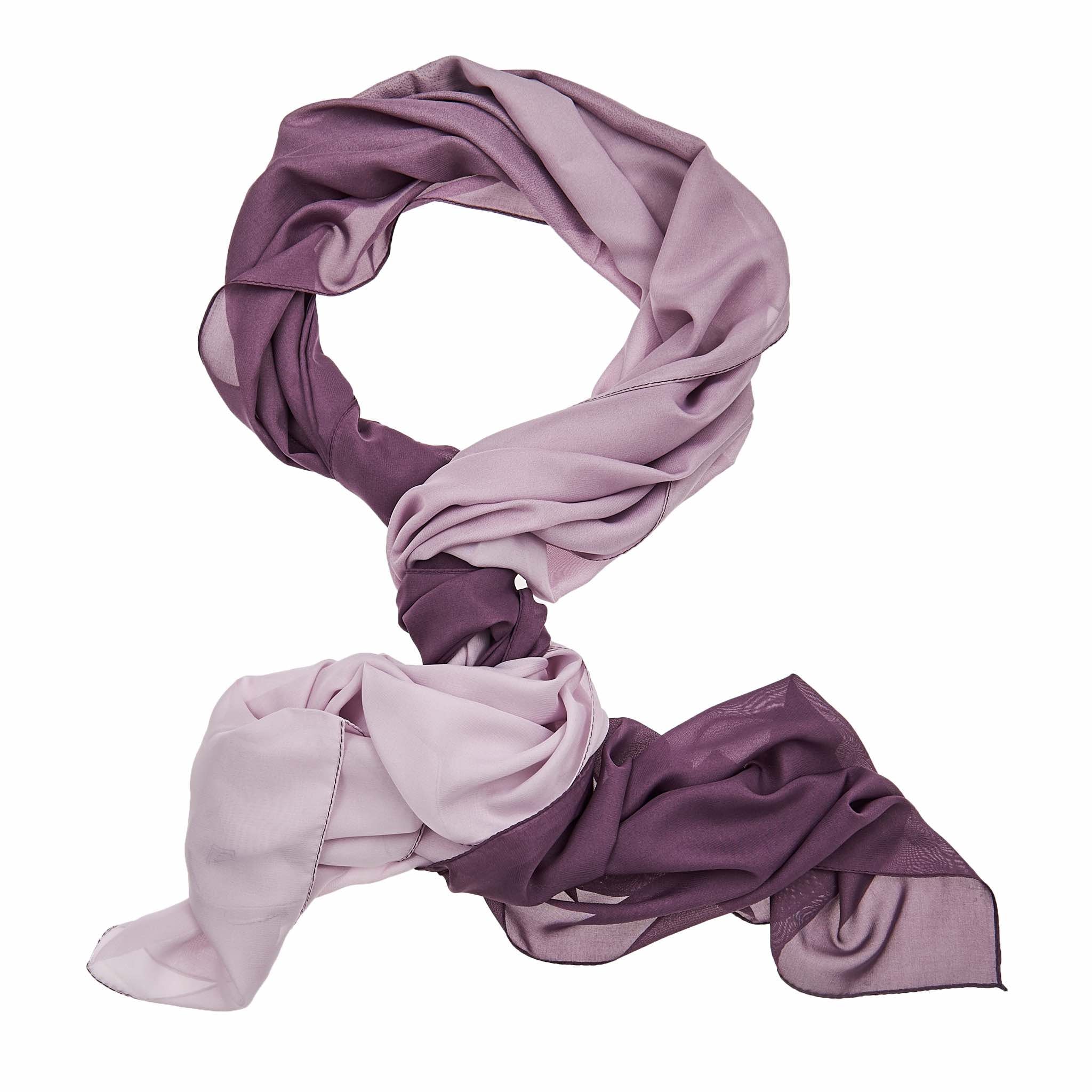 Multi Color Silk Hijab - Orange & Beige - Image 3