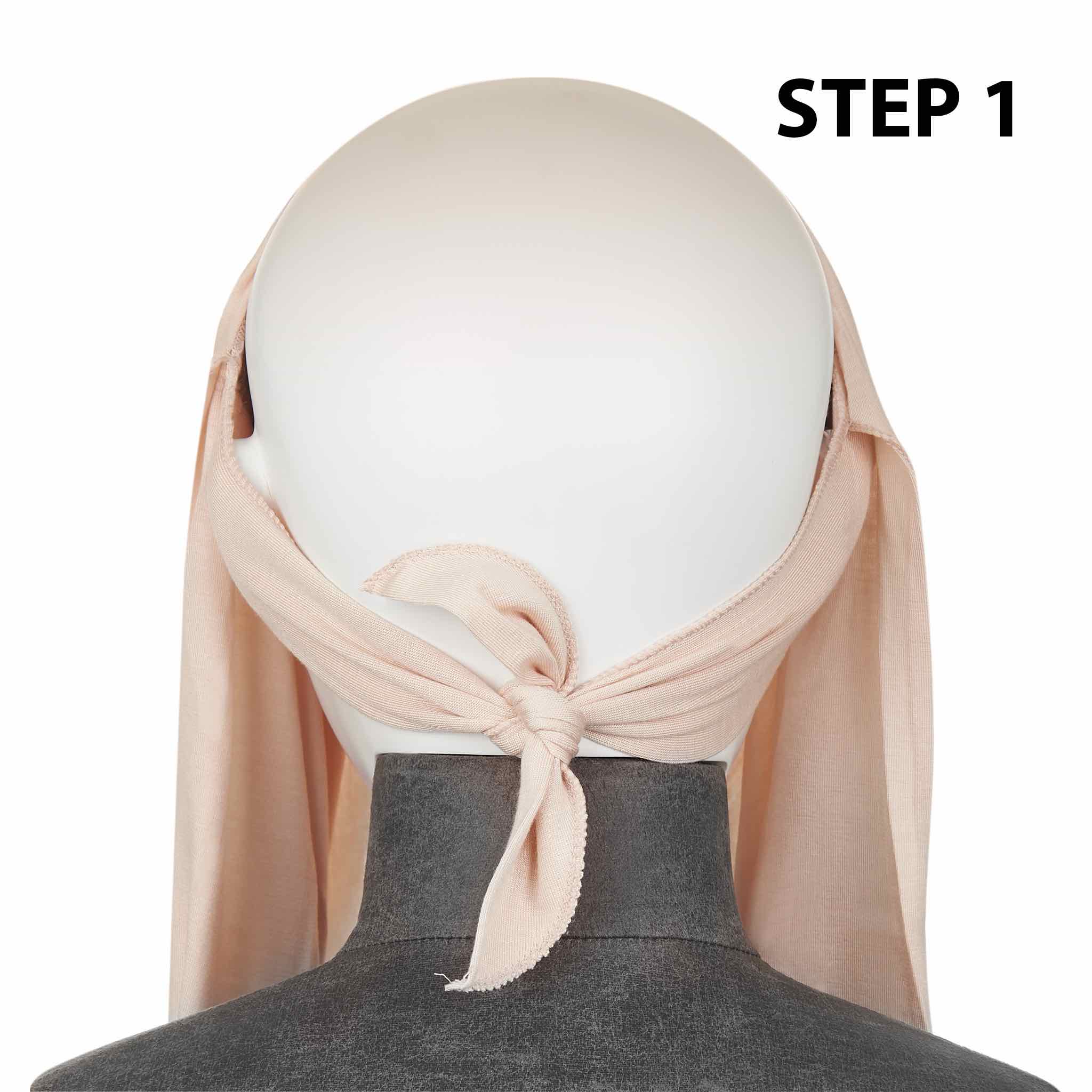 Pale Pink Ready to Wear Hijab - 3 Stripped - Image 2