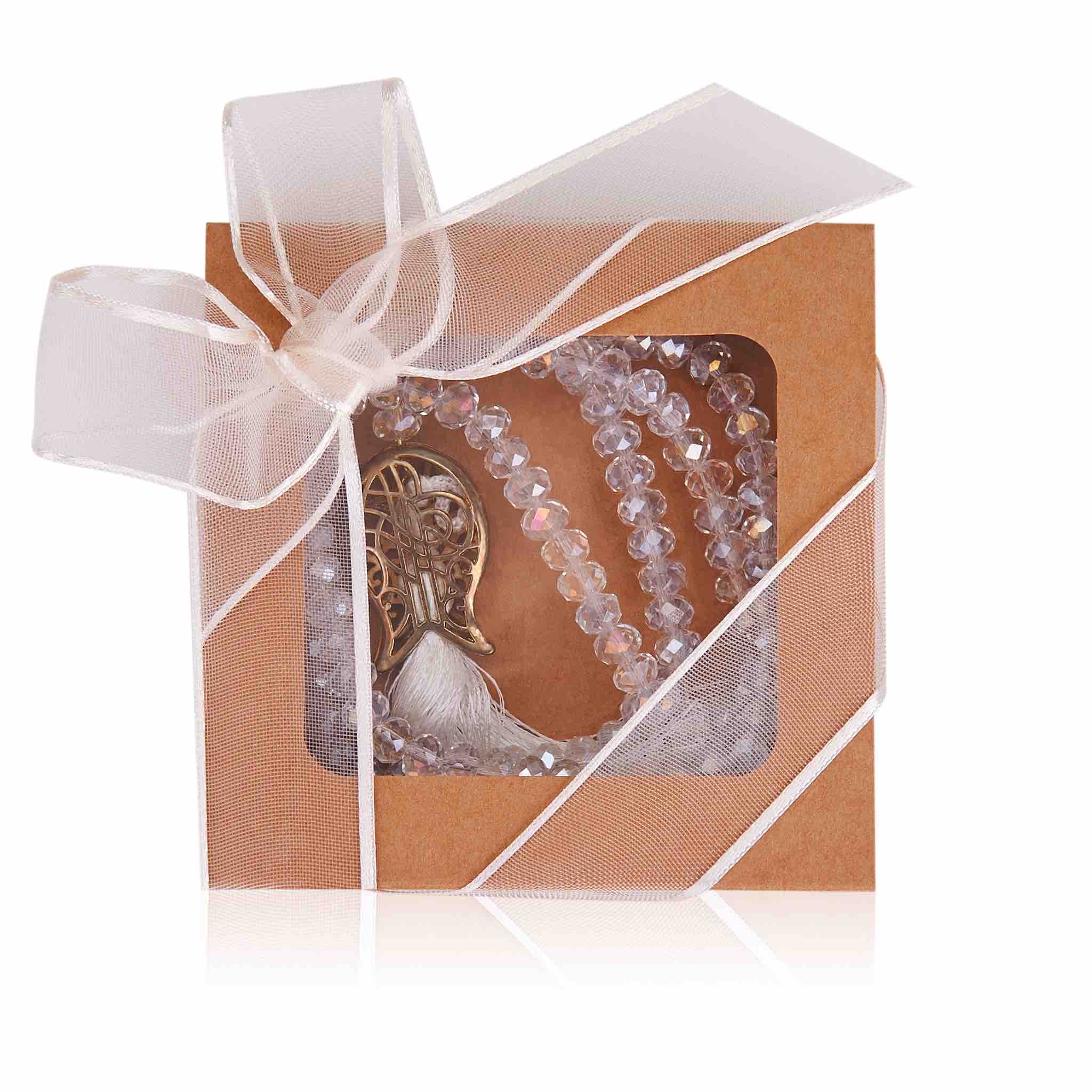 Pink Crystal Tulip-Embossed Tesbih - Image 3