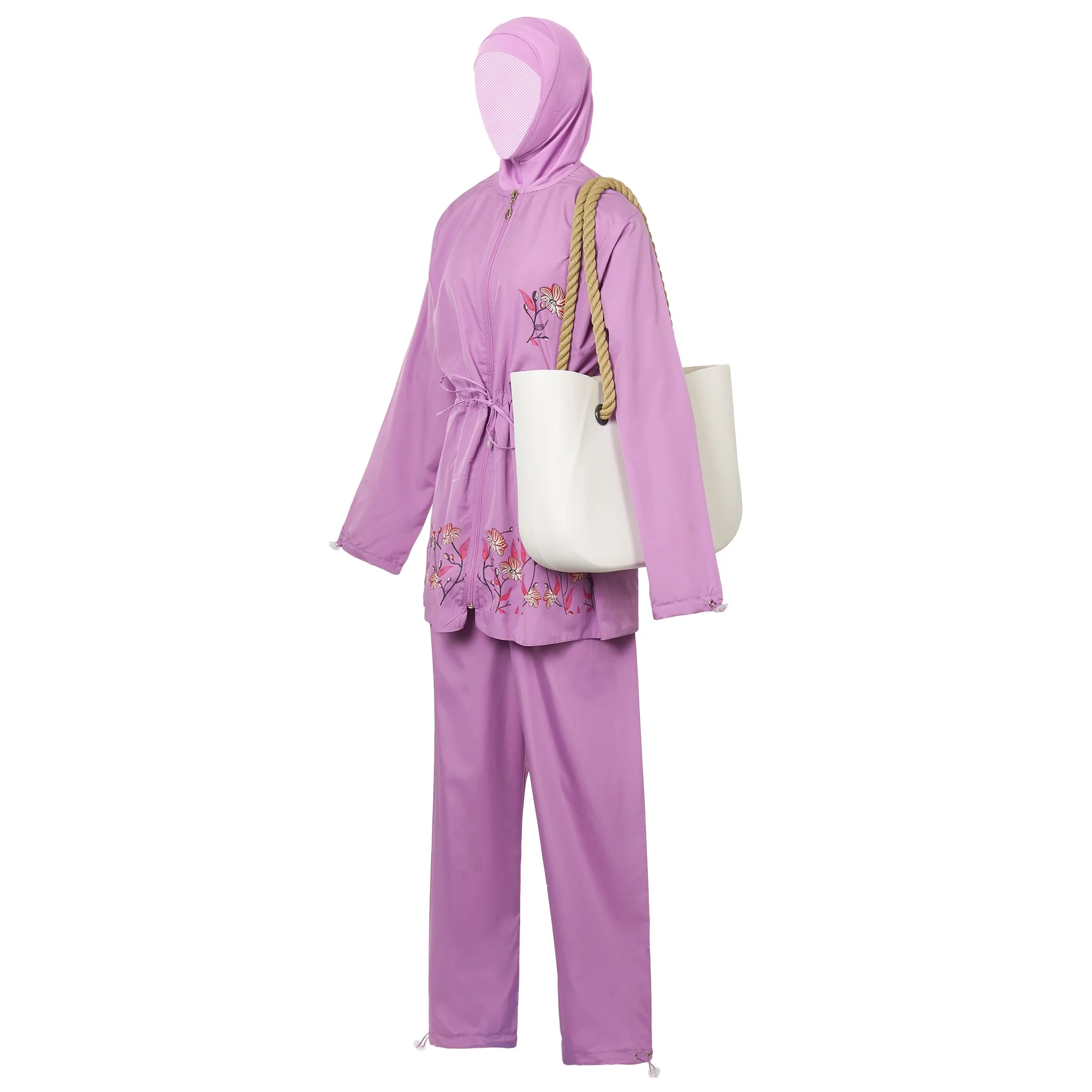 Purple floral Burkini Swimwear - Image 3
