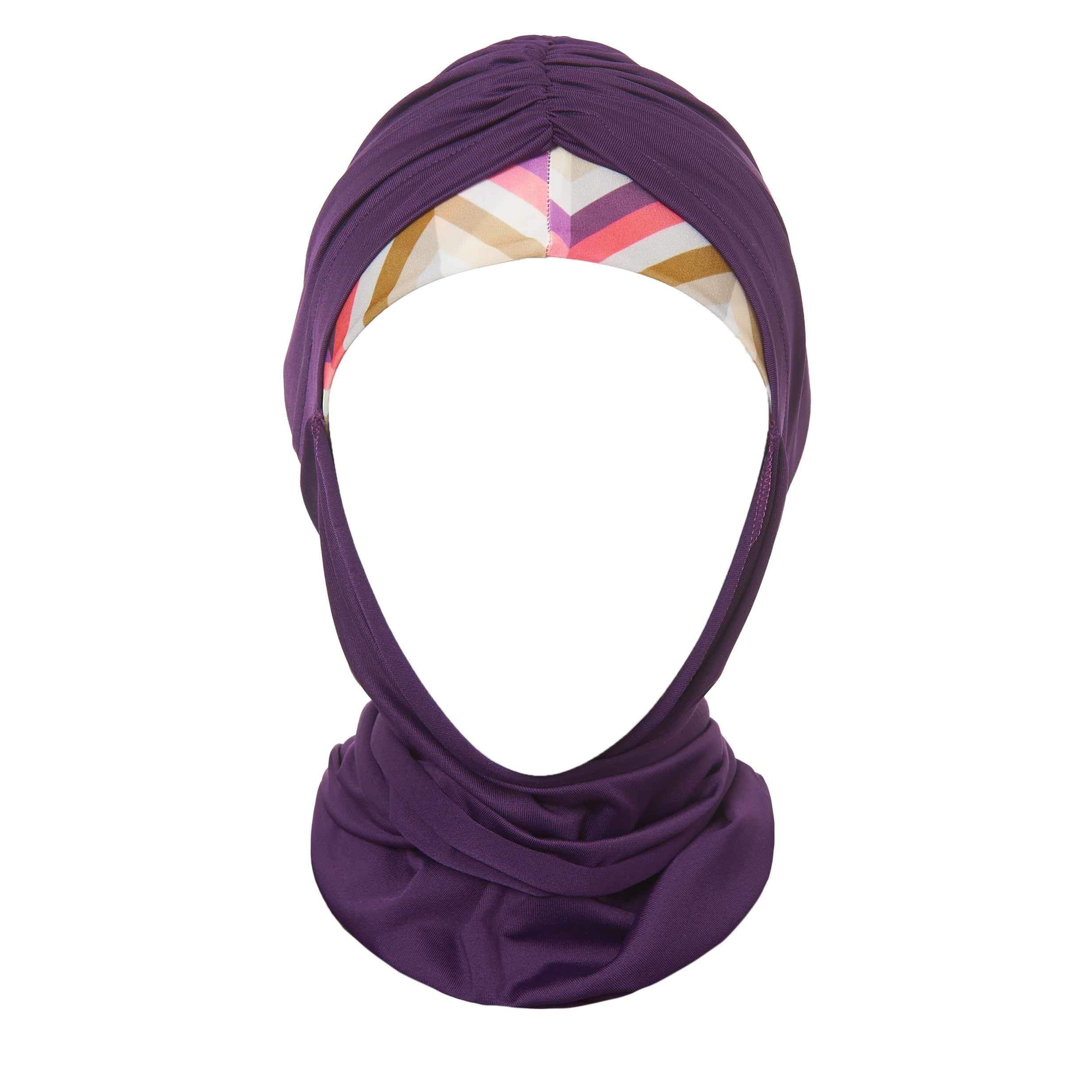 Purple Striped Burkini Swimwear - Image 4