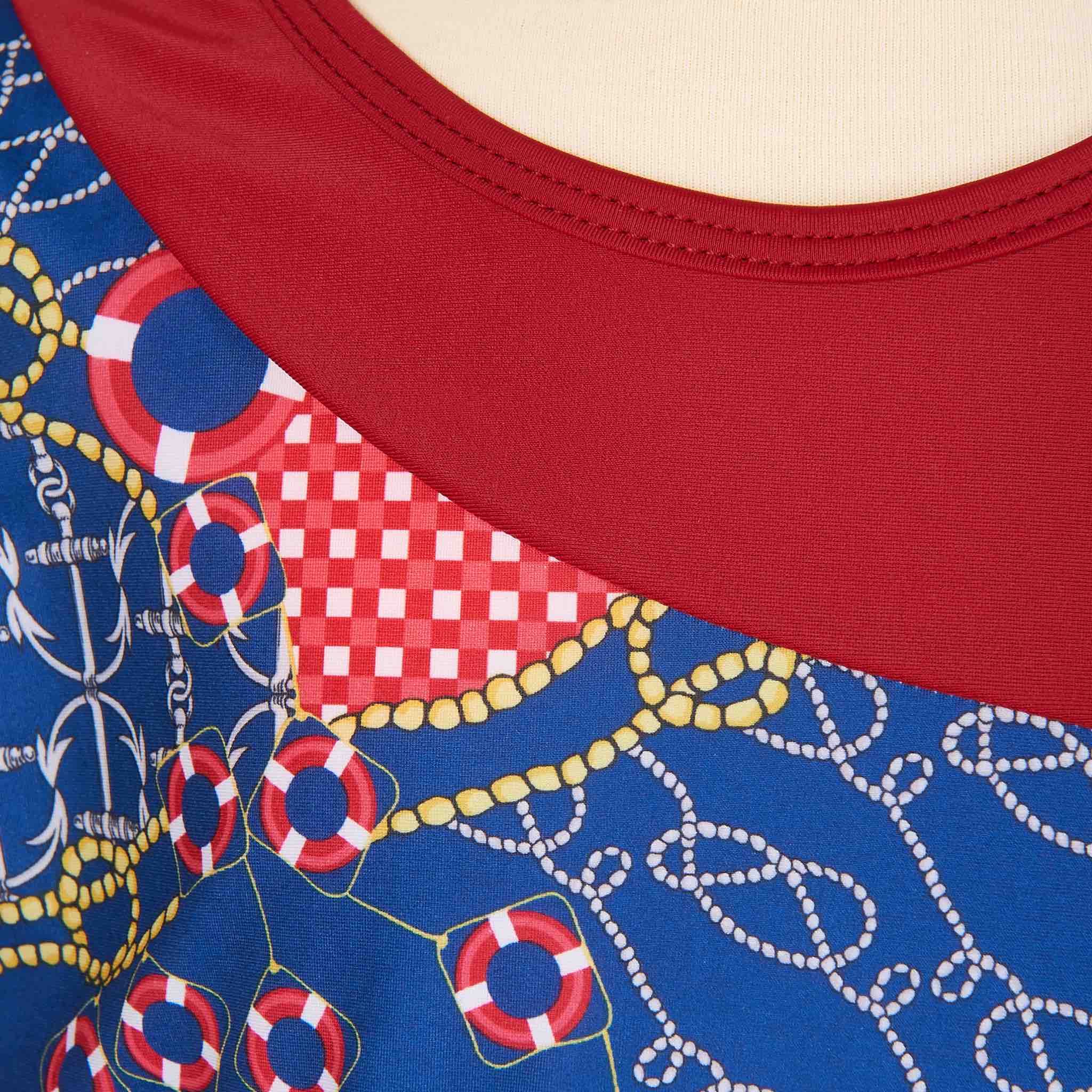 Red Pattered Girls Burkini Swimwear - Image 4