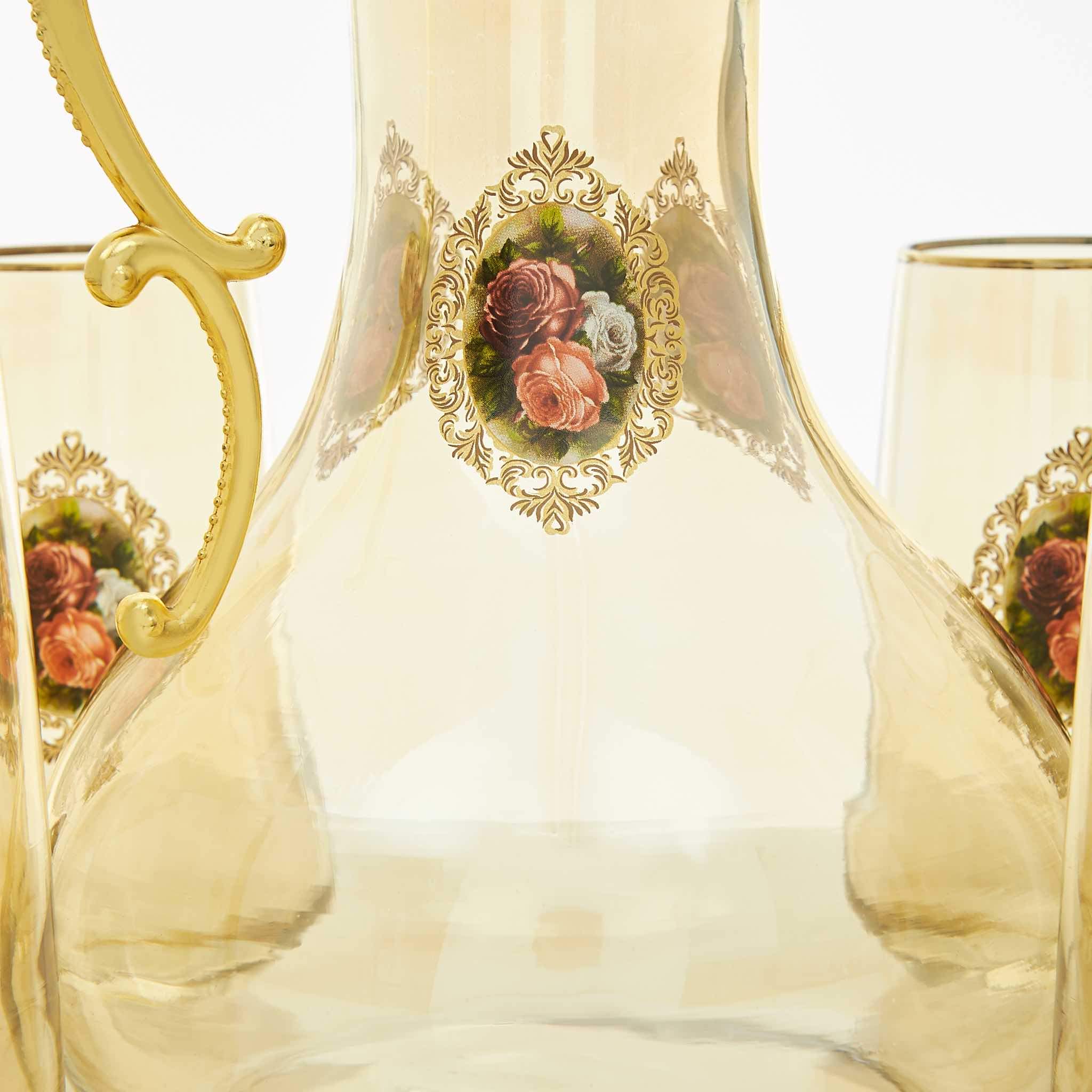 Rose Patterend Turkish Drink Serving Set - Image 5