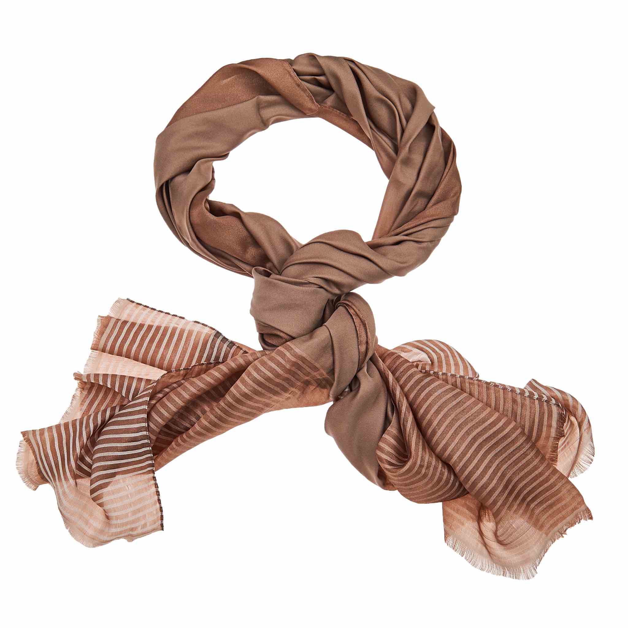 Silk Striped Hijab - Birch - Image 2