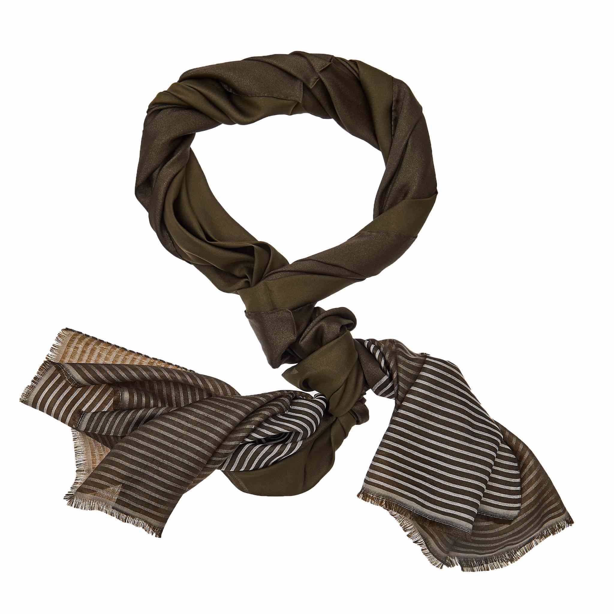 Silk Striped Hijab - Rock Grey - Image 3