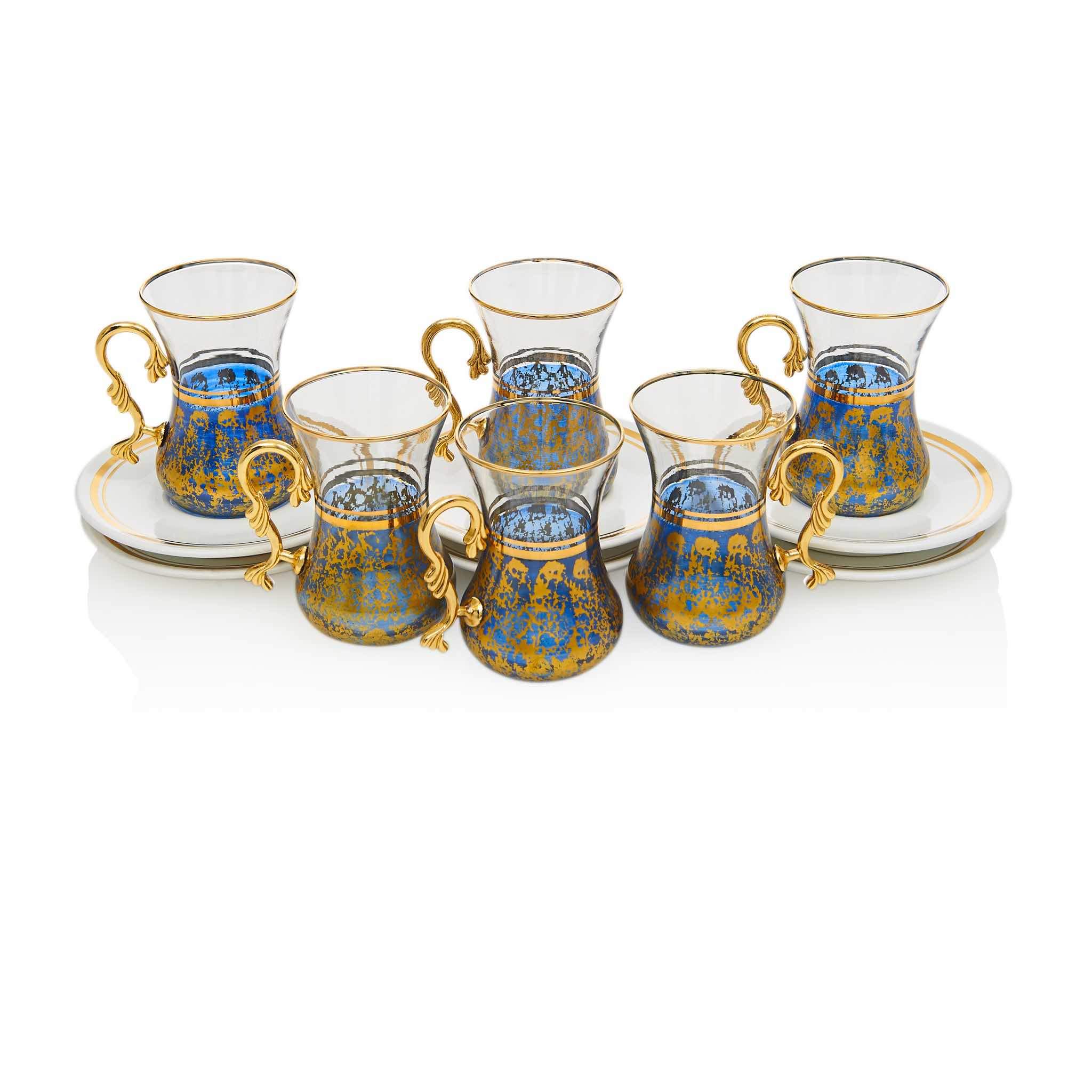 Vintage Blue Turkish Tea Set - Image 2
