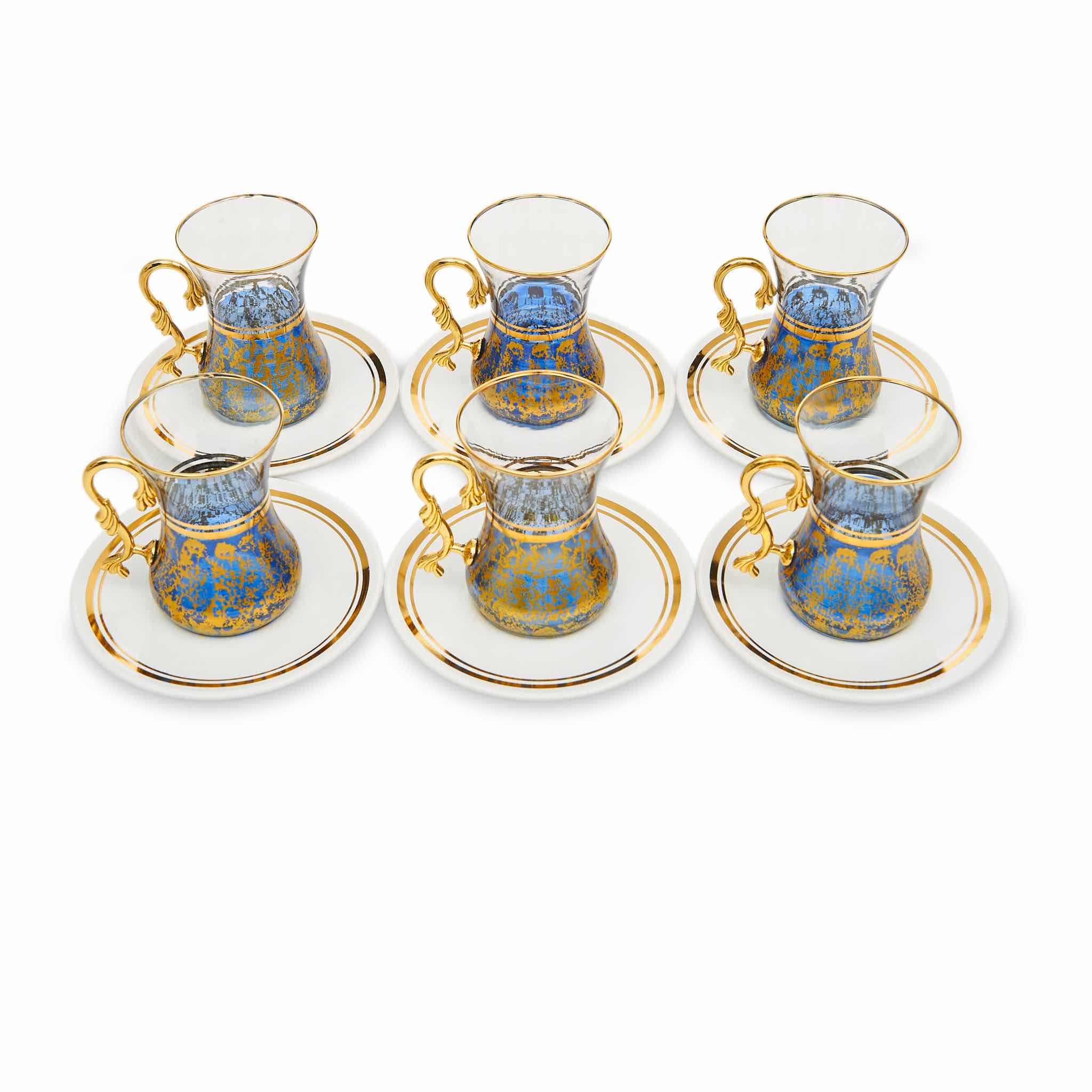 Vintage Blue Turkish Tea Set - Image 4