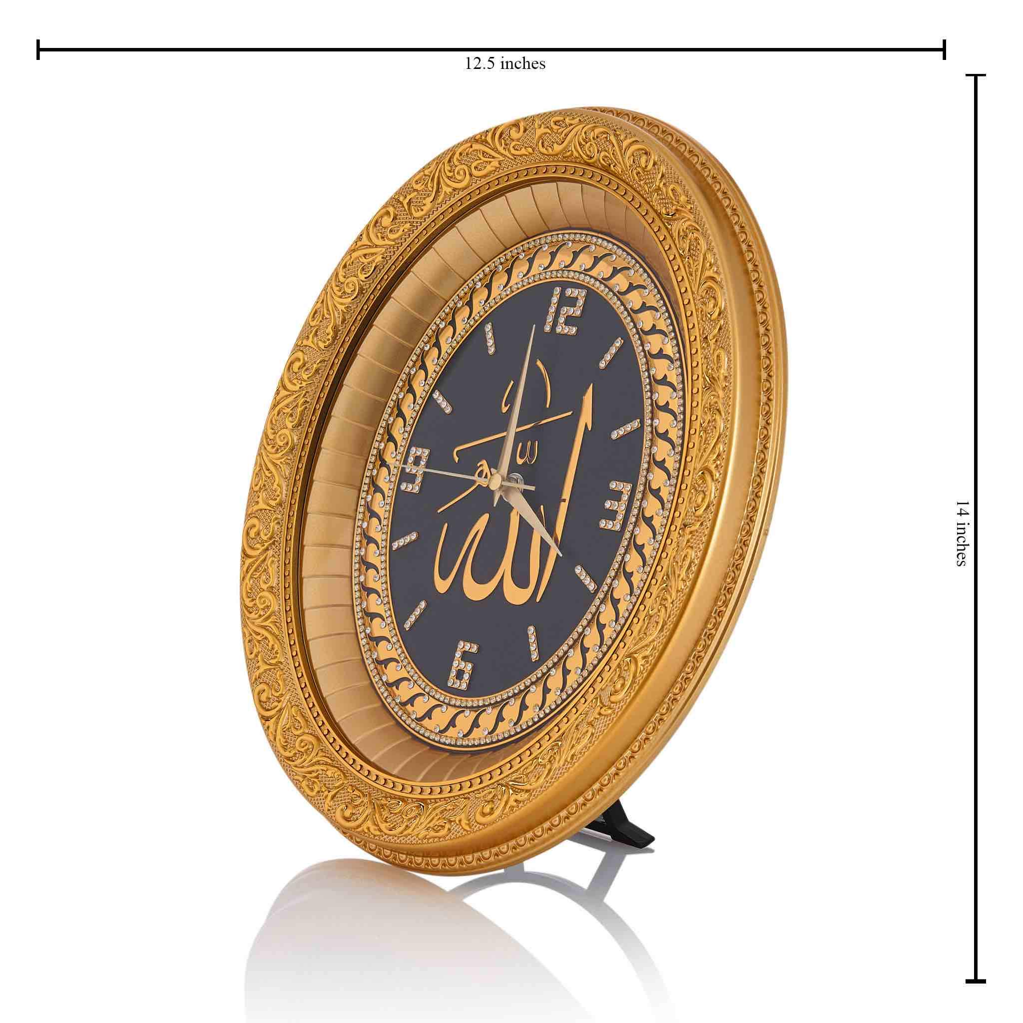 Wall Clock Black Gold - Allah - Image 3