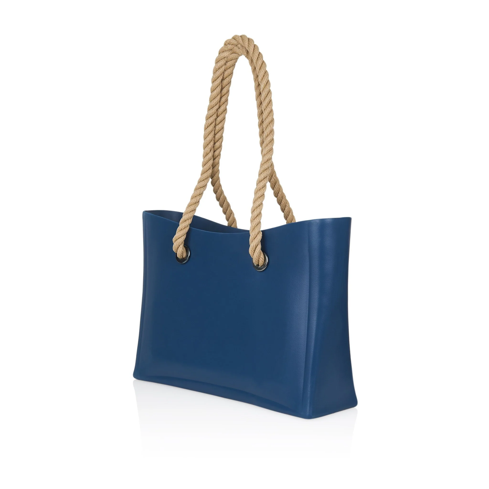 Waterproof Black Beach Bag - Brown Handle - Image 7
