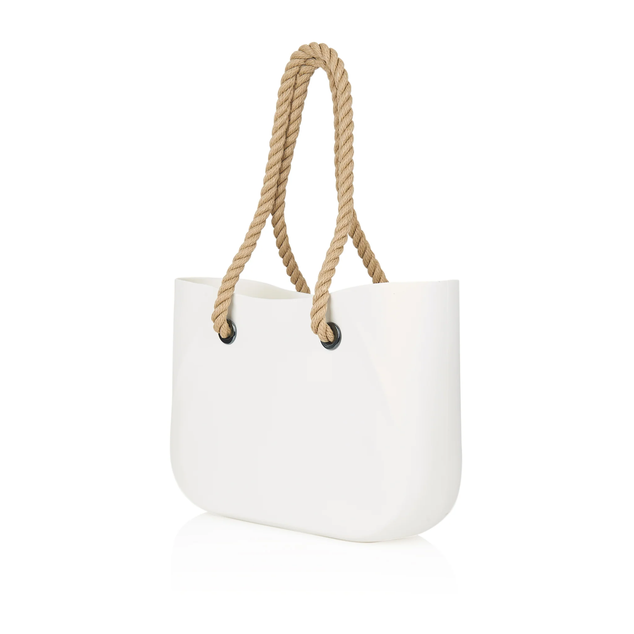 Waterproof Blue Beach Bag - Brown Handle - Image 7